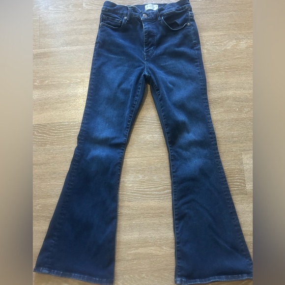Frame Le Pixie High Flare Dark Blue Flare Jeans Sz 28 - Picture 1 of 7